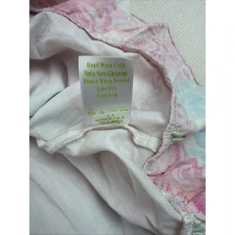 Garnet Hill Kids Floral Dress Size 12 Pink (no belt) 100% Cotton Lined Layered